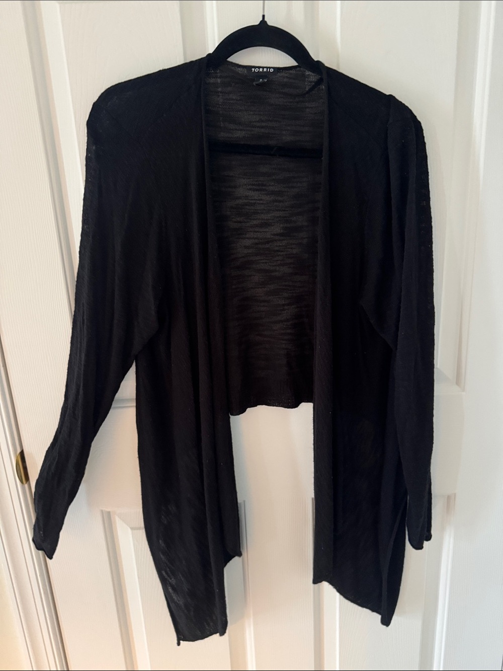 torrid Black Open Drape Front Cardigan